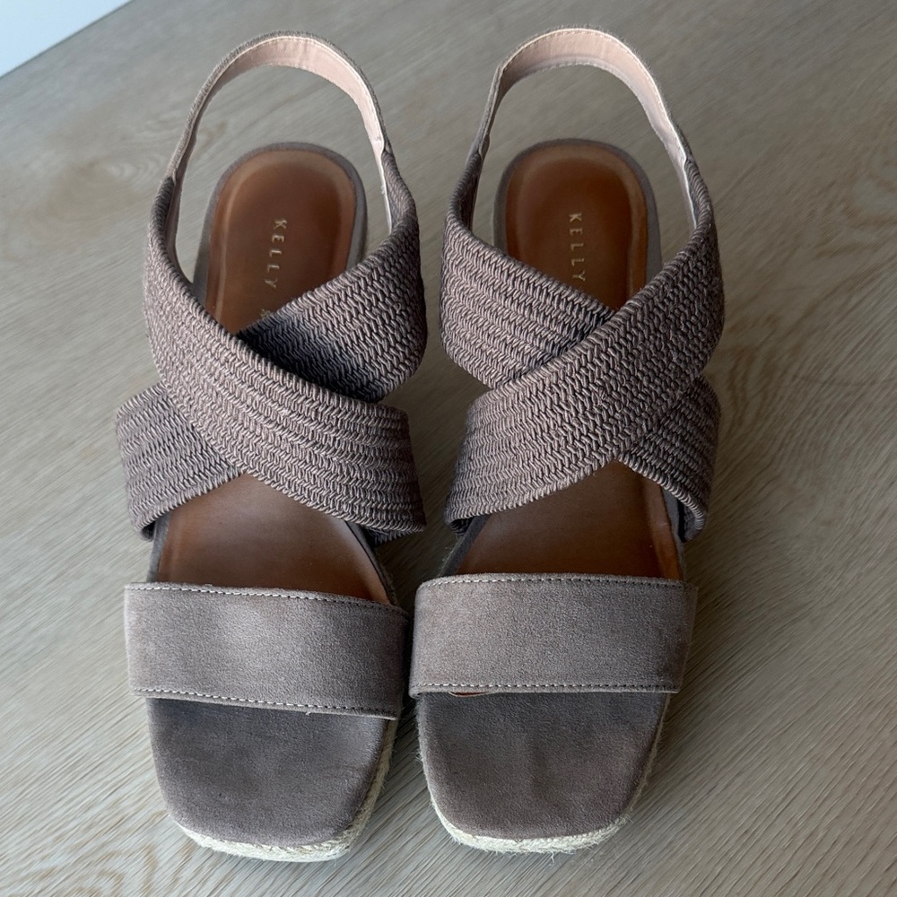 Women’s Kellie & Katie Taupe Espadrille Wedge Sandals - Picture 2 of 10